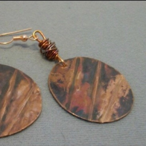 GIFTED ❣️Copper and Brass Statement Earrings - Picture 2 of 2